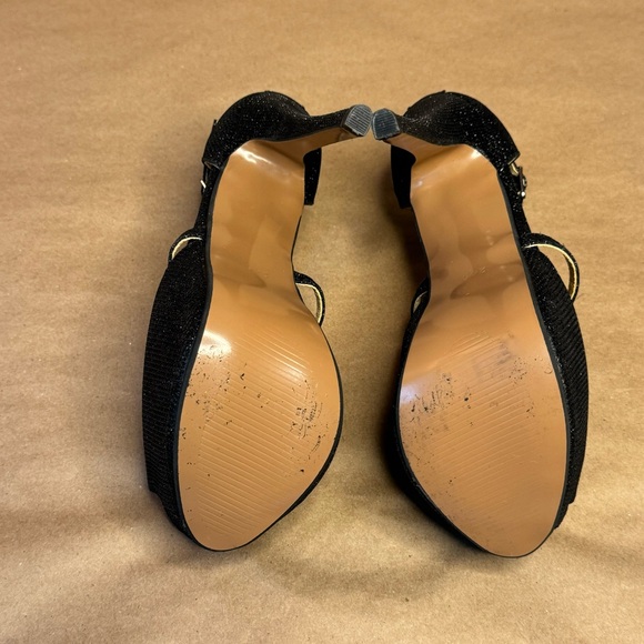 Like New! Black Ankle Cross Strap Platform Stiletto Heels - Picture 3 of 4